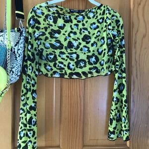 NASTY GAL long sleeve flare arms crop top